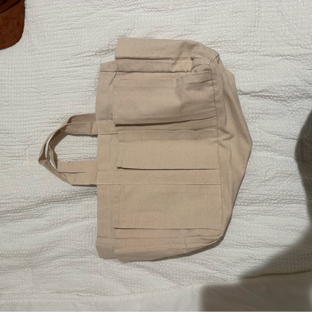 Beige Canvas Tote Bag